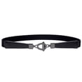 thumbnail image 1 of Syuer Cinturón Elástico Flaco Para Mujer De 0,8 Pulgadas De Ancho, Cinturón Elástico Con Cincha, Cinturón Fino (X-Small (22"-26") Black (Black Bunckle)), 1 of 5