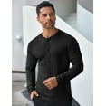 thumbnail image 4 of COOFANDY Men's Long Sleeve Henley Shirts Stretch Ribbed T-Shirts Fashion Casual Basic Tops, 4 of 11