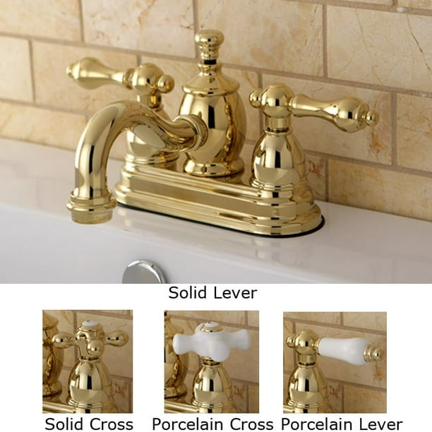 Kingston Brass Victorian Spout Polished Brass Bathroom Faucet Walmart Com Walmart Com