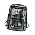 thumbnail image 4 of Mochila transparente jinwen para regalo de cumpleaños para estudiantes de primaria y adolescentes Negro 30 cm x 13 cm x 43 cm, 4 of 8