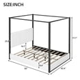 thumbnail image 2 of Harper & Bright Designs Queen Size Canopy Platform Bed with Channel Upholstery Tufted Headboard, Gold Metal 4 Post Canopy Bed Frame for Boys Girls Adult, Black White, 2 of 13