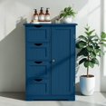 thumbnail image 3 of GZXS Floor Storage Cabinet, Freestanding Bathroom Cabinet with Door and 4 Drawers, Accent Cabinet with Adjustable Shelf for Living Room, Kitchen, Navy Blue, 3 of 11