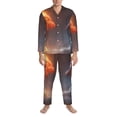 thumbnail image 3 of Sikiie Red And Blue Fire Dragon D Mens Pajama Set, Soft Warm Long Sleeve Sleepwear, Cozy Button-Down Pjs for Men-Medium, 3 of 7