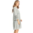 thumbnail image 3 of Women's Casual Semi Sheer Bohemian Crochet Lace Bell Sleeve Flowy Mini Dress, 3 of 5