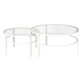 thumbnail image 1 of Henn&Hart 2 Piece Nested Metal & Glass Coffee Table in White, 1 of 8