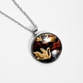 thumbnail image 4 of Swan Glass Design Circular Pendant Necklace, 4 of 5