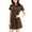 Brown, variant on Women's Casual Summer Short Sleeve T-Shirt Dress A-Line Round Neckline Beach Swing Dress "L, Green"