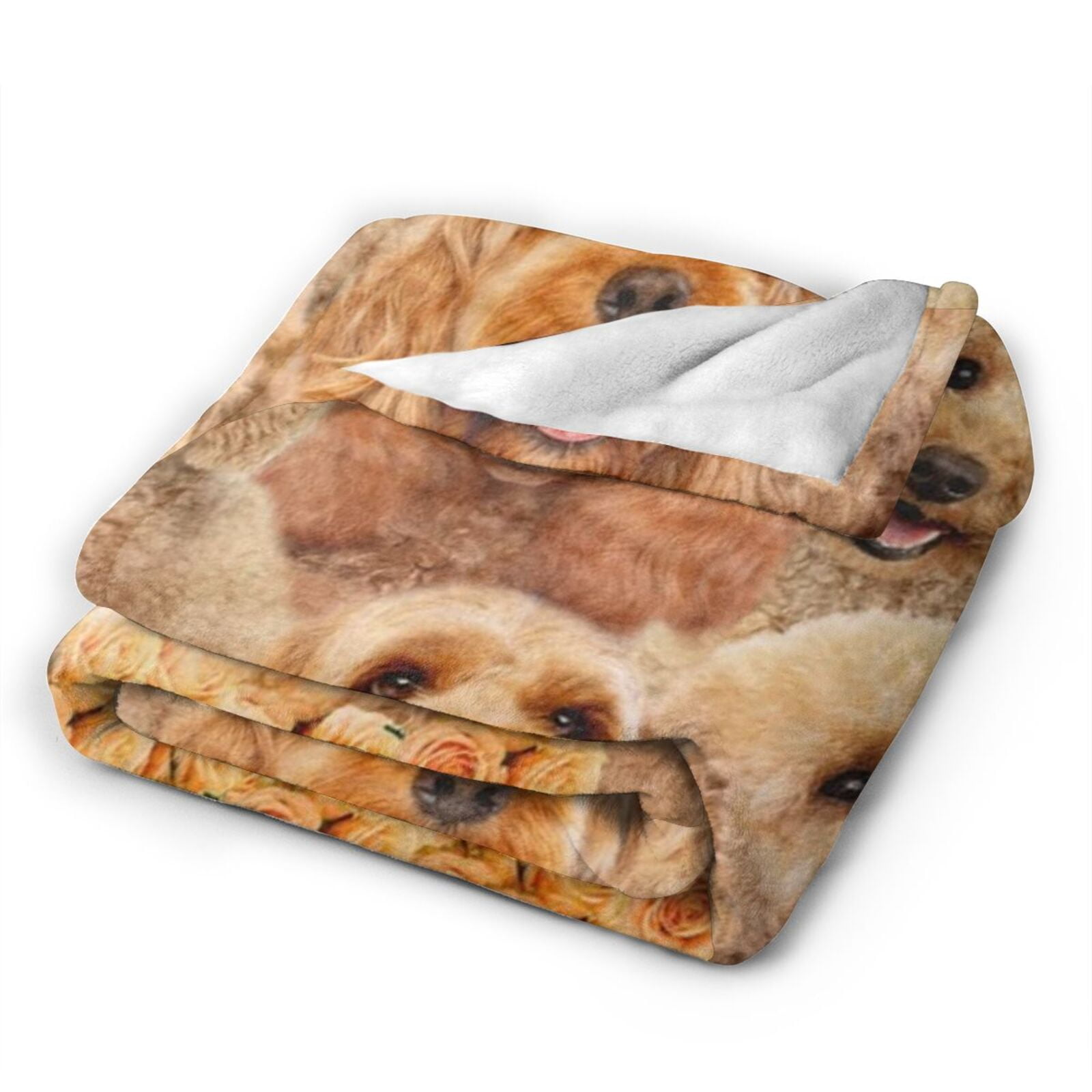Wijzvio Poodle Dog Throw Blanket Soft Fuzzy Fleece Blanket For Couch Bed Living Room Decoration 50"X40"
