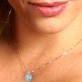 thumbnail image 5 of 2.0 ct round cut natural sky blue topaz 14k pink rose hypoallergenic Solid gold Designer Everyday Affordable Dainty Necklace Pendant + 18" hypoallergenic Solid gold chain, 5 of 7