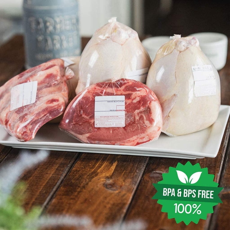 Poultry Shrink Bags 13x18 Inches - 50 Pack For Chickens Or Rabbits, Freezer Safe, BPA Free, 2.5 Mil Thick With Zip Ties