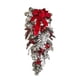 thumbnail image 1 of ZTGD Corona artificial navideña de ratán nevado con lazo rojo, diseño de escena, bolas brillantes, decoración navideña para puerta, guirnalda colgante para fiesta, 1 of 8