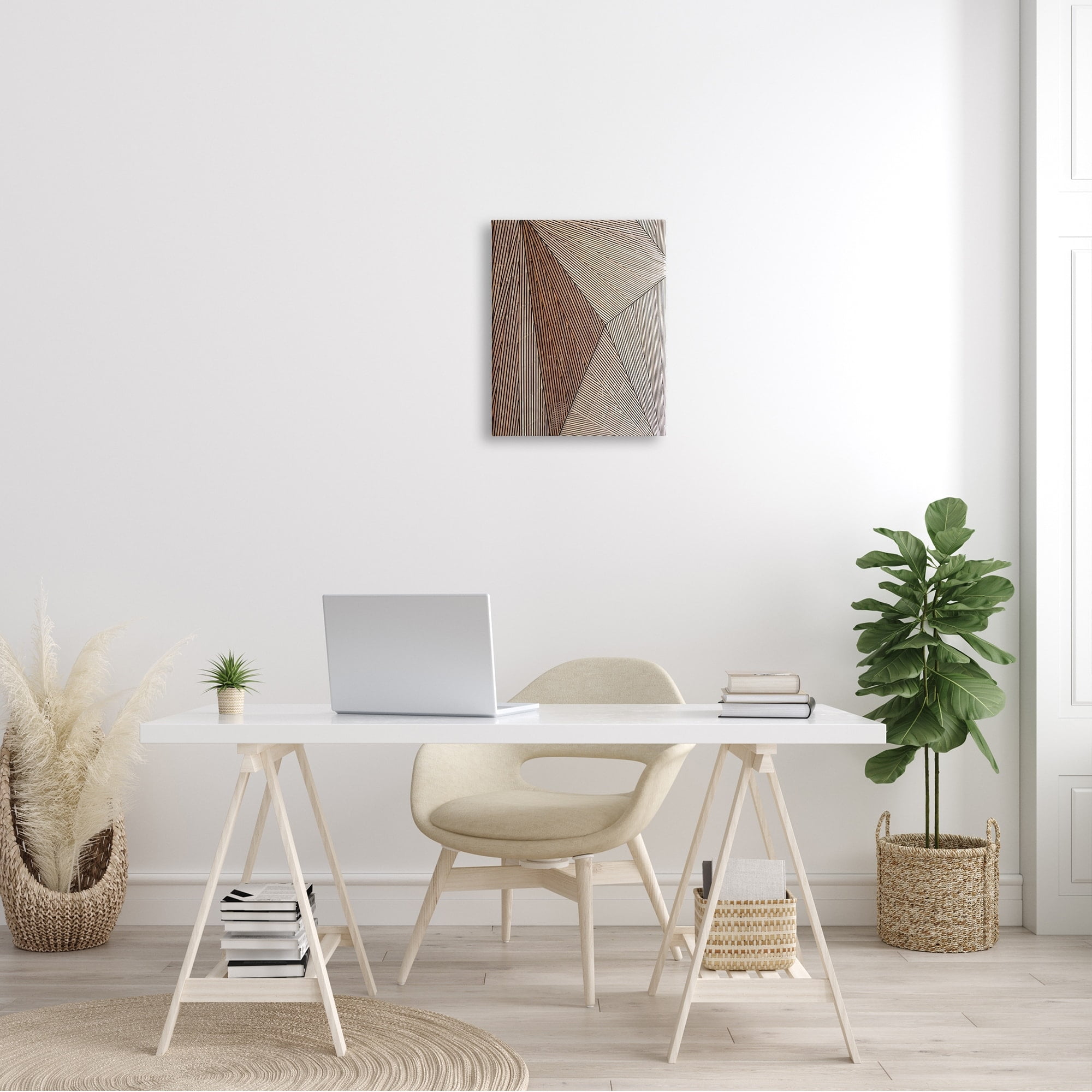 Stupell Industries Industrial Line Abstract Composition Geometric Shapes Brown Black, 16 x 20,Design by Malerifabrikken