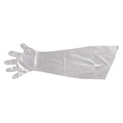50 Pack Disposable Clear Soft Plastic Long Arm Veterinary Examination Gloves (White)