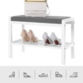 thumbnail image 2 of Banco para Zapatos con Asiento Acolchado tapizado Acolchado, Estante de Almacenamiento, Organizador de Zapatos, soporta hasta 350 Libras, Ideal para Entrada, recámara, Sala de Estar, 2 of 7