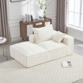 thumbnail image 3 of 2 Seater Modular Sofa Couch, Soft Chenille Cloud Chaise Lounge Sofa with Pillows, Comfy Lounge Chair Indoor, Oversized Reclining Sofa, Fluffy Couch, Beige, 3 of 7