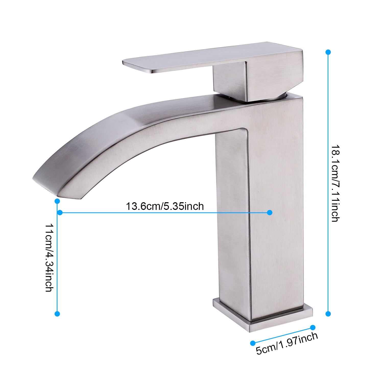 Single Handle Waterfall Bathroom Vanity Sink Faucet