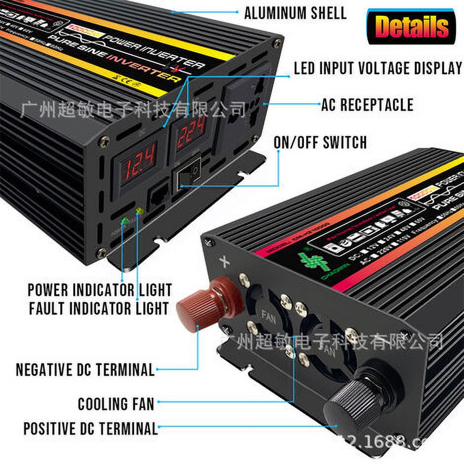 Waver Converter 12v 220v 1500w，Current transformer 12 to 230 waver Cigarette lighter with CA plug