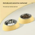 thumbnail image 4 of Sahpxhe Thickened Pet Bowl with Stainless Steel, Food Bowl Pet Food Bowl Non Slip And Non Spill for Cats and Dogs 7.1x1.2x0.8 Inch Yellow, 4 of 4