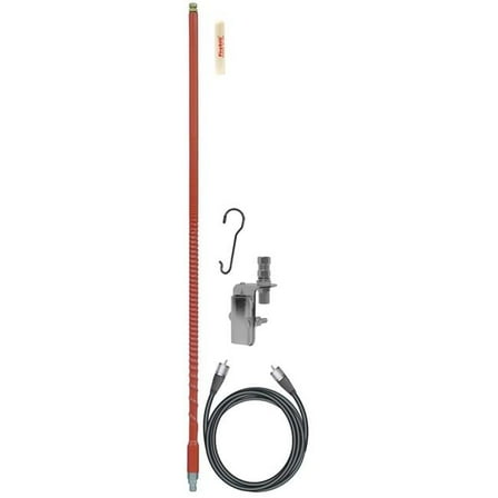 Firestik FS3SMK-R 3 ft. 300W Twist-To-Tune Series Fiberglass Single Mirror Mount CB Antenna Kit - Red