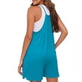 thumbnail image 5 of Jumpsuits for Women Casual Summer Rompers Sleeveless Loose Spaghetti Strap Shorts Overalls Jumpers with Pockets Blue L, 5 of 9