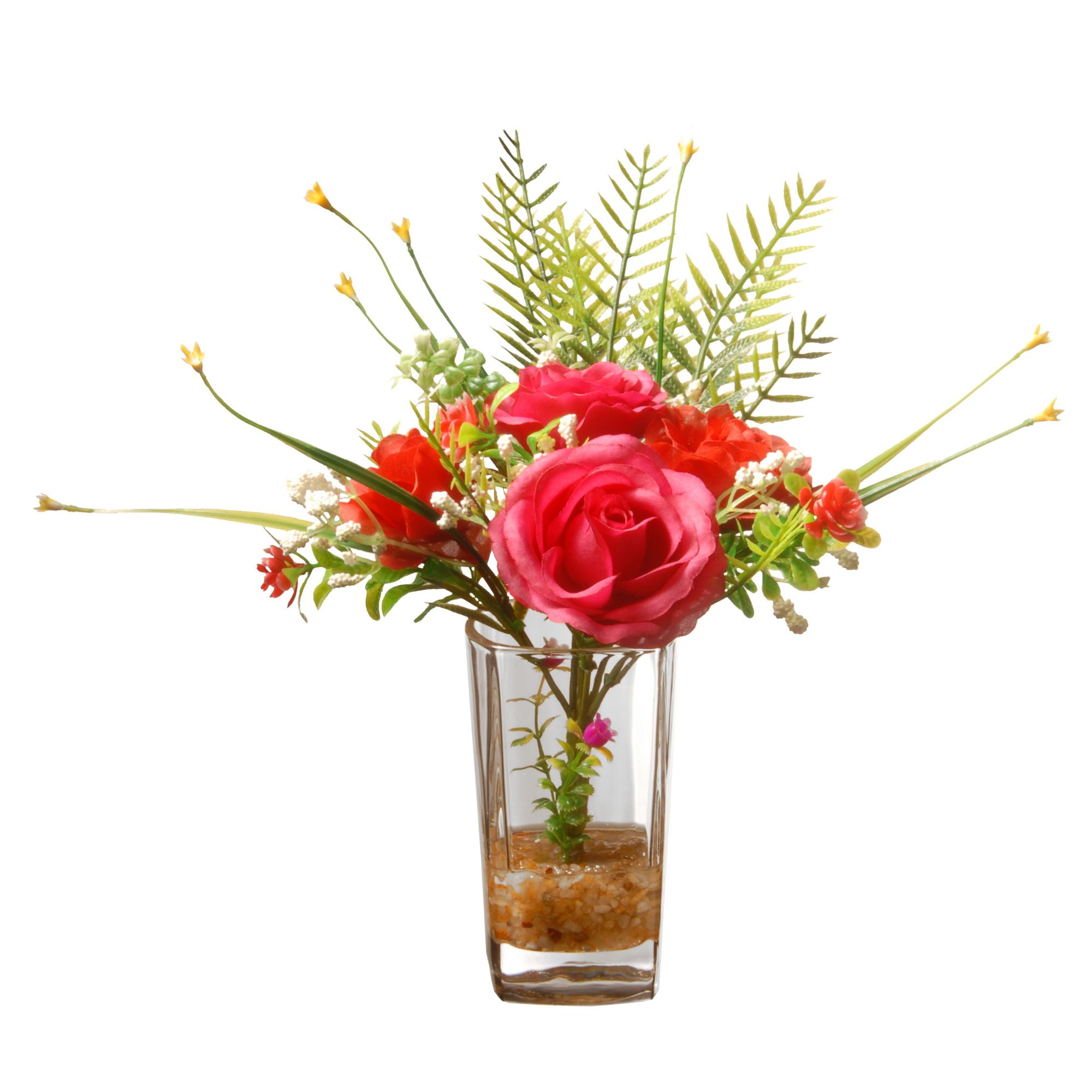 National Tree Artificial 12" Red Rose Flowers
