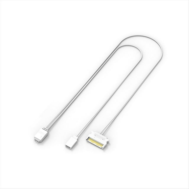 Contrôleur d'Ordinateur ARGB Boîtier PC Réinitialisation Contrôle Sata vers ARGB Câble d'Alimentation 5V 3Pin Contrôleur d'Éclairage Blanc