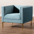 thumbnail image 3 of Baxton Studio Seraphin Light Blue Velvet Armchair, 3 of 9