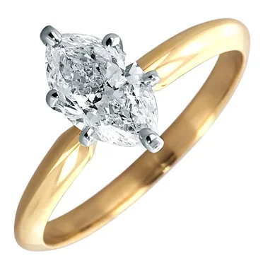 "2 Ct Marquise Cut Solitaire Engagement Ring | 14K Yellow Gold Wedding Ring | Created Diamond"