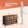 thumbnail image 3 of Dresser for Bedroom with 5 Drawers, Long Storage Tower Organizer Unit, Fabric Dresser, Storage Drawer Unit with Fabric Bins for Closet, Hallway，26.57"Hight, 3 of 18