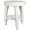 HealthSmart Swivel Shower Stool Seat with Storage Shelf, Rotating Shower Chair for Bathtub, Tool-Free Assembly, White