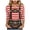Watermelon Red, variant on Dakiuu Womens 3/4 Sleeve Plaid Double Breasted Faux Suspender Top Relaxed Oktoberfest Bavarian Fair Blouse Casual Shirt for Beer Fest Weekend Gathering Outfit