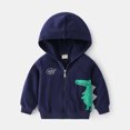 thumbnail image 3 of Suéter con capucha para niños 2021 nueva primavera bebé camisa con cremallera niño dinosaurio bordado gas extranjero pequeño abrigo venta al por mayor marea, 3 of 5