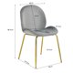 thumbnail image 3 of Set de 2 Sillas de Comedor Modernas Costway Terciopelo Gris 47,5 x 54,5 x 86,5 cm, 3 of 10