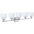 thumbnail image 4 of Aspen Creative 62229, Bathroom Vanity 5 Lights Fixture, 40" W x 9-1/2" H x 6-1/2" D, Chrome Finish/Frosted Glass Paint White Inside, 4 of 6