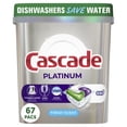 thumbnail image 1 of Cascade Platinum ActionPacs + Oxi, Capsules de Détergent pour Lave-Vaisselle, Parfum Frais 67CT, 1 of 8