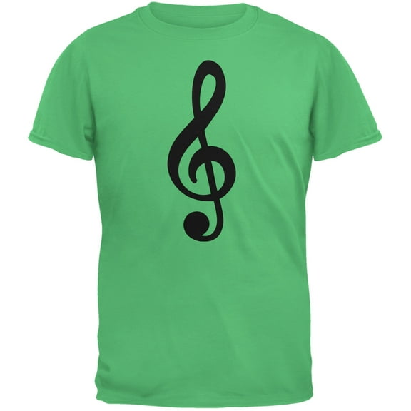 Treble Clef Irish Green Adult T-Shirt - Medium