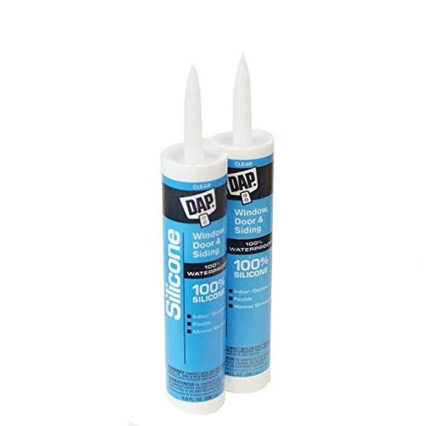 DAP 08641 Clear 100 Silicone Window & Door Sealant, 9.8 oz, 2Pack