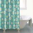 thumbnail image 4 of Turquoise Daisy Flower Yellow Centers Pattern Shower Curtain 72"x72" ,Bathroom Decorative Shower Curtains Set with 12 Hooks,Modern Waterproof Washable Shower Curtain, 4 of 6