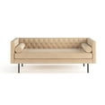 thumbnail image 3 of Pemberly Row Velvet Mid-Century Contemporary Velvet Sofa in Sand, 3 of 6