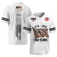 thumbnail image 3 of Vamuko 250th Anniversary Shirts Men Short Sleeve Graphic Independence Day Shirt Usa Flag American Flag Striped Tees 4th Of July Loose Tshirts White 3XL, 3 of 5