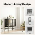 thumbnail image 6 of Roomfitters Fluted Glass Sideboard Buffet Cabinet, Minimalist Credenza with Storage, Modern Wine Bar Cabinet for Liquor, Console Table with Dual Doors, Dining Room, Living Room, Hallway (Black), 6 of 6