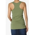 thumbnail image 2 of TheMogan Women's Basic Scoop Neck Racerback Stretch Cotton Tank Top Sleeveless Sporty Tee Dusty Olive L, 2 of 7