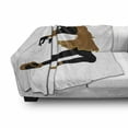 thumbnail image 3 of Ballet Soft Flannel Fleece Blanket, Posing Ballerina Girl Silhouette with Tutu Pointe Shoes and Tiara Outfit, Cozy Plush for Indoor and Outdoor Use, 50" x 60", Pale Coffee and Black, by Ambesonne, 3 of 6