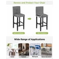 thumbnail image 3 of Black Striped Bar Stool Covers Set of 2, Modern Farmhouse Black and White Stripes Stretch Washable Bar Chair Covers with Backs, Removable Pub Counter Height Chair Cover for Kitchen Dining Room Cafe, 3 of 7