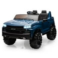 thumbnail image 2 of Luku Kids Electric Ride on Car 2-Seater Truck, 24V Battery Powered SUV Licensed Chevrolet with Parent Remote Control, 4 Spring Suspension, Storage, Music, Lights, Double Open Doors for Boys, Blue, 2 of 7