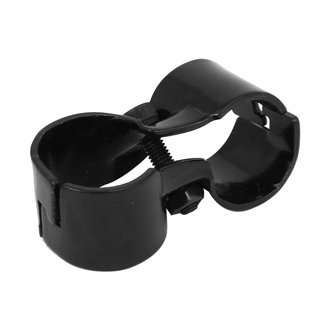 29mm Diameter Metal Double Port Pipe Clamp Clip Lean Tube Connector Black