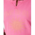 thumbnail image 7 of Hanes Women's Garment Dyed French Terry Sweatshirt, Enjoy the Sun Reef Pink XL, 7 of 7