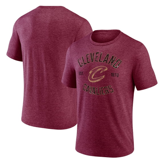 Men's  Wine Cleveland Cavaliers Heritage Tri-Blend T-Shirt