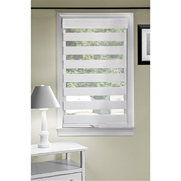 34 x 72 Po. Store Sans Fil Céleste Transparent à Double Couche , Lin