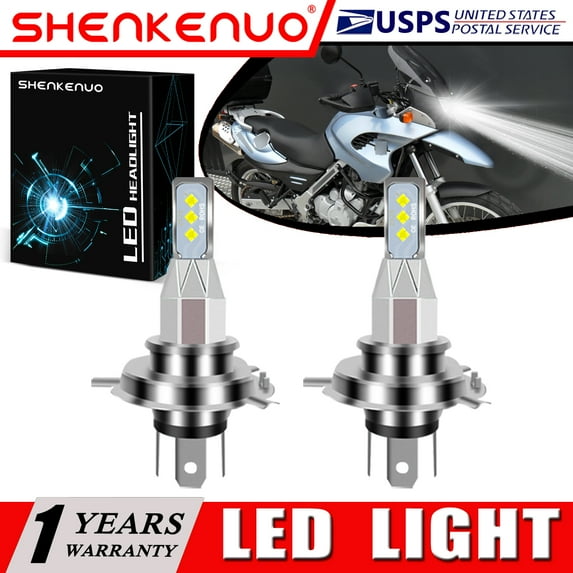 SHENKENUO For BMW F650 1997-2001 2X 9003 H4 LED Headlights Bulbs Kit 55W High Power White,Pack of 2,C156